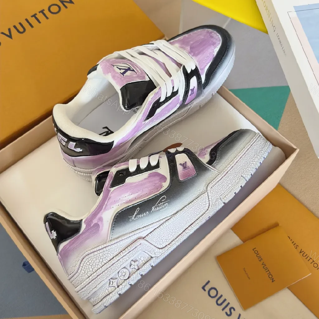 View 5 of Lilac Leather Luxe Sneaker: Playful City-Ready Comfort