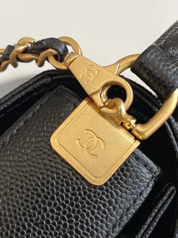 View 3 of Chic Quilted Mini Bag: Black Leather, Gold Accent, Structured Crossbody