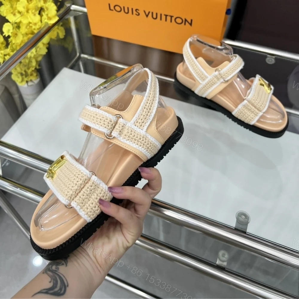 View 6 of LOUIS VUITTON LV SUNSET COMFORT SANDAL BEIGE AND WHITE 1AHKJ3