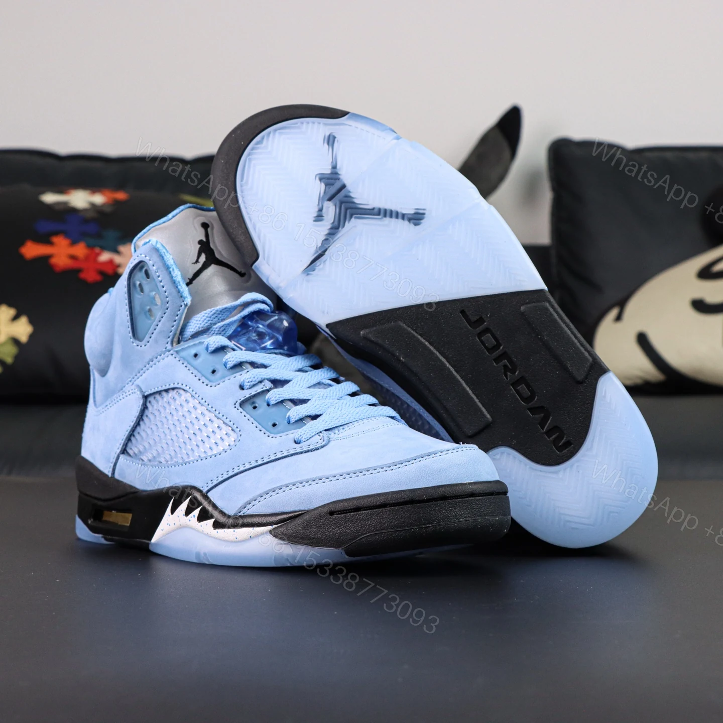 View 3 of Air Jordan 5 Retro UNC University Blue Reps