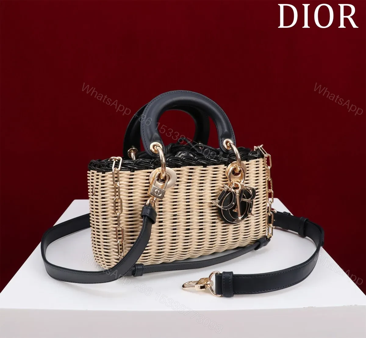 View 8 of Dior D-Joy Lady Wicker Handbag 22cm