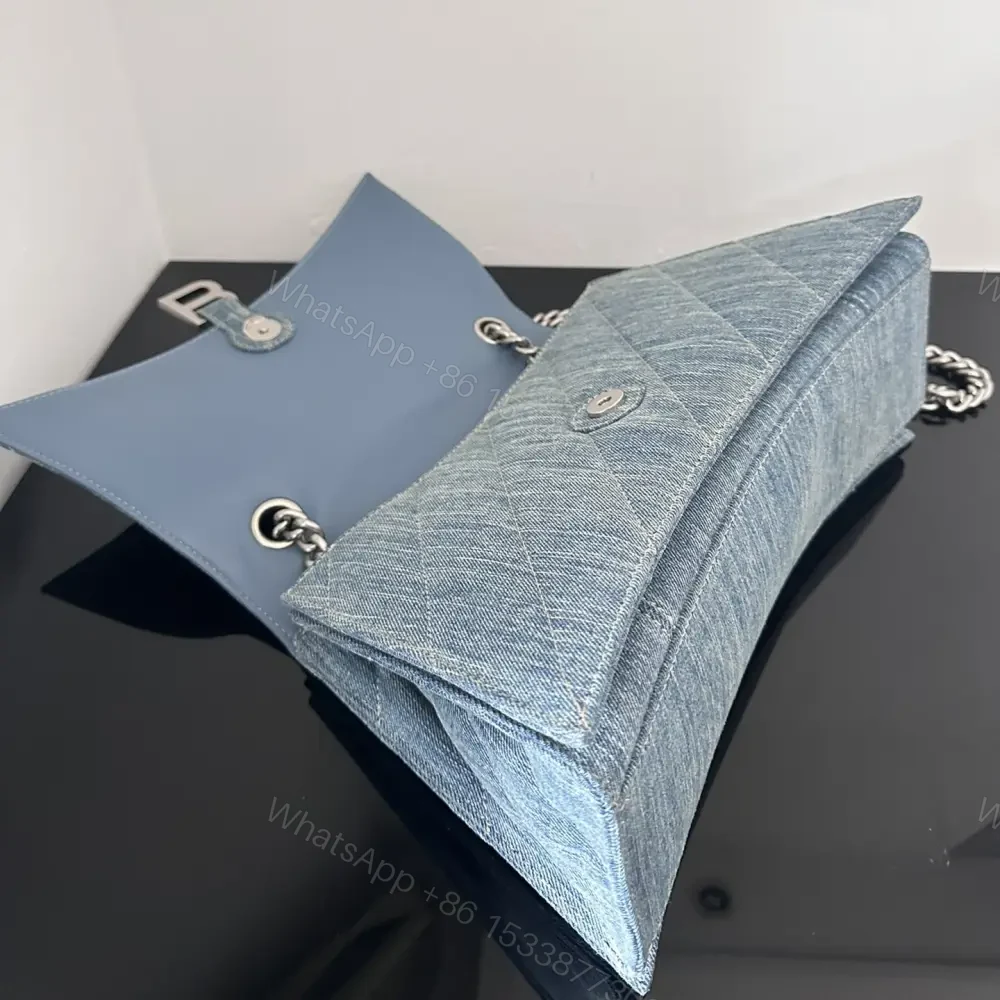 View 7 of 高仿Balenciaga*Crush系列沙漏包牛仔藍S