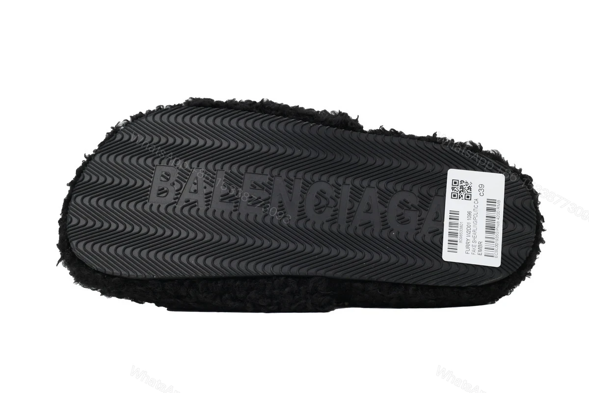 View 6 of Balenciaga Black And White Label outdoor slippers