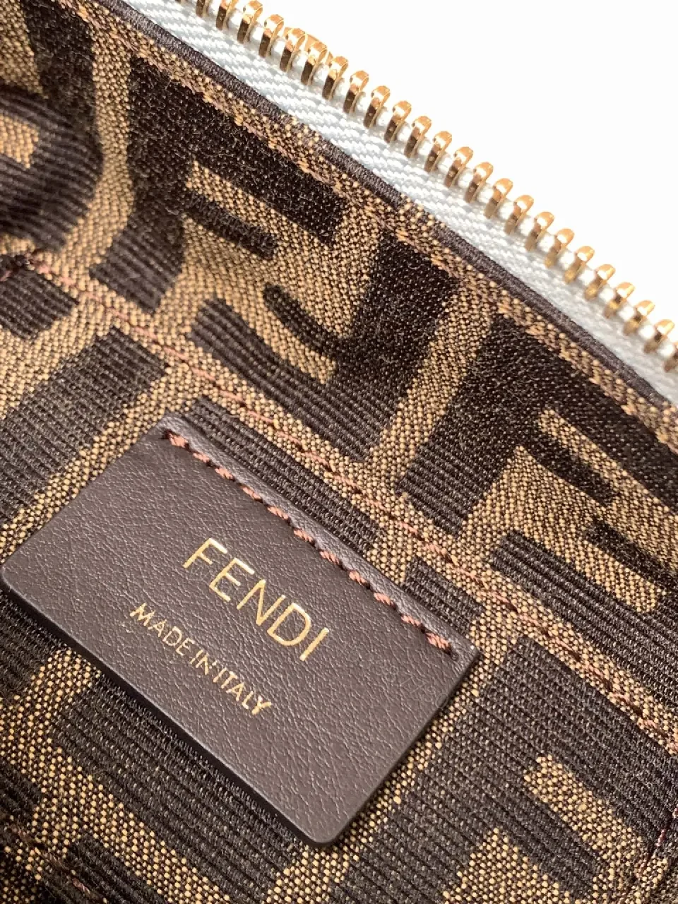 View 8 of Mint Leather Handbag | Fendi-Inspired Roma Style with Gold Hardware