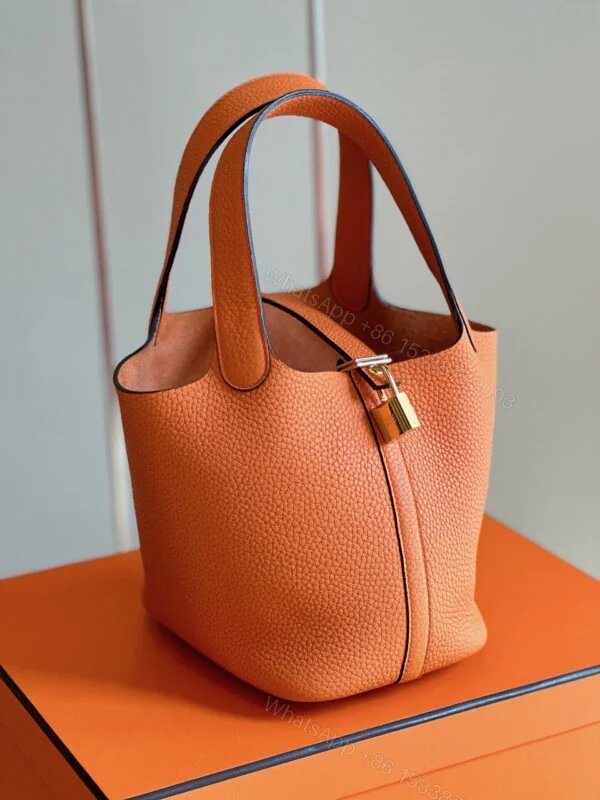 View 5 of Hermes Picotin 18 Orange Togo Leather Gold Hardware