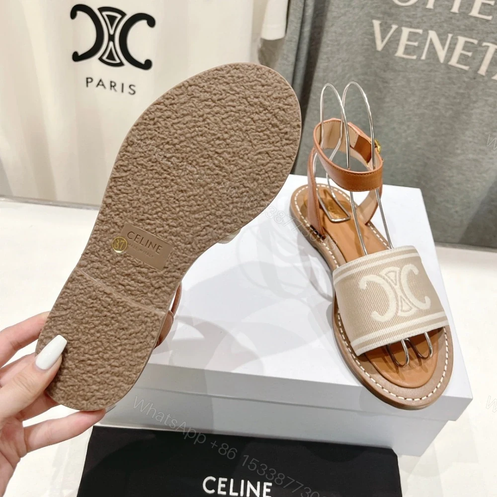 View 9 of 高仿Celine*357932351圓頭露趾涼鞋棕色免檢版