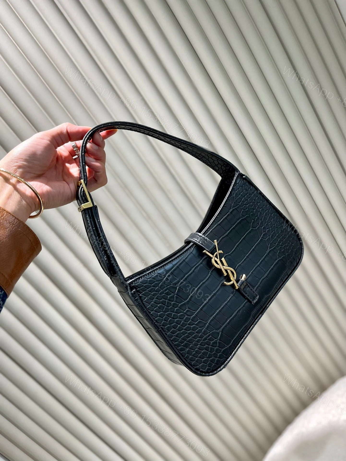 Ysl Hobo Bag Crocodile Embossed — view 1