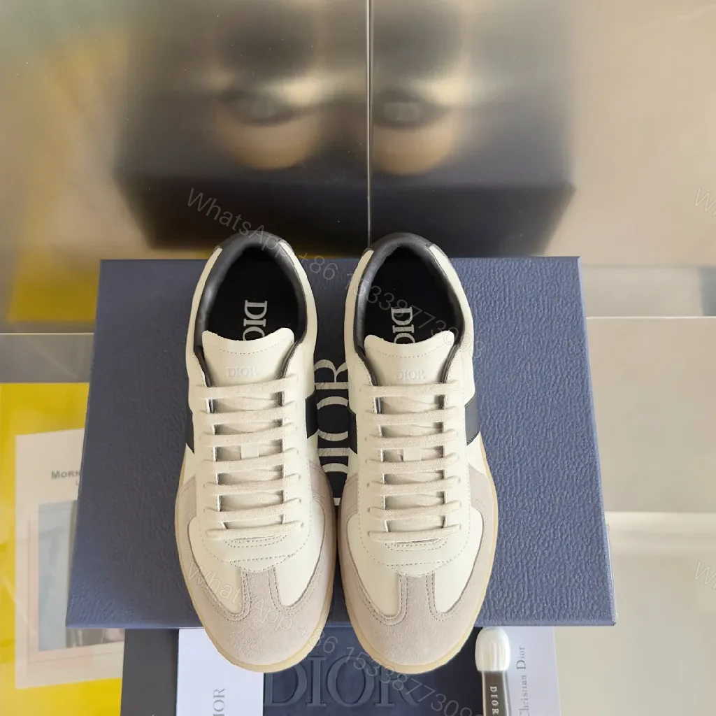 View 4 of Cream Leather-Trim Luxe High-Top: Durable Designer Sneaker