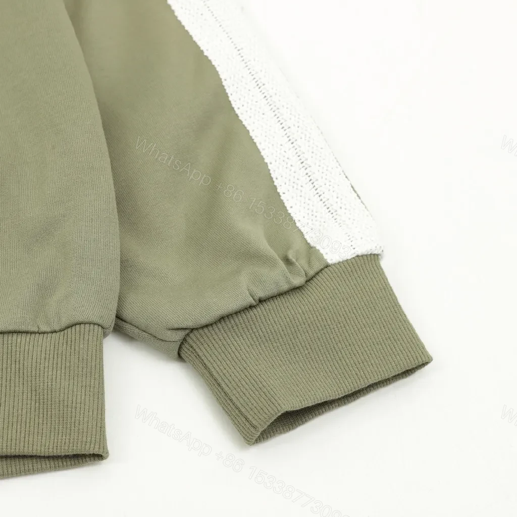 View 2 of Olive Track Hoodie: Olive, Knit, Modern, Textured Stripes, Hoodie