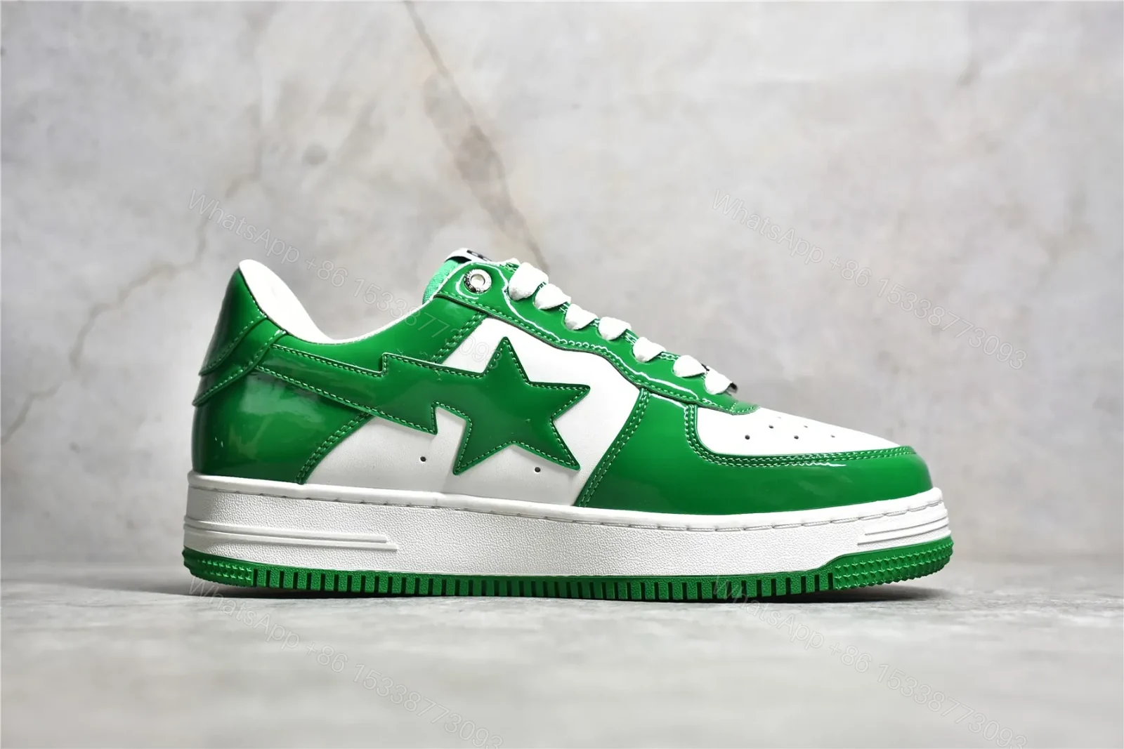 View 2 of A Bathing Ape Bapesta White Green Reps