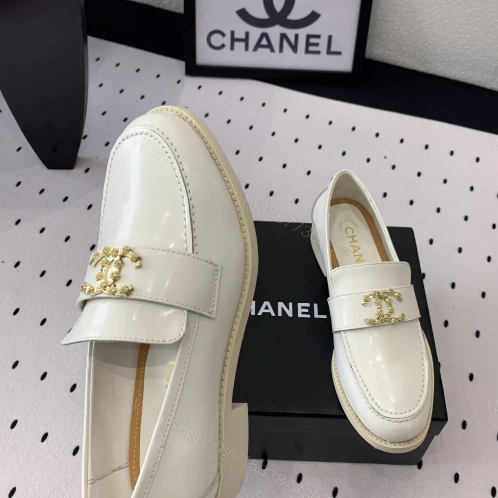 View 5 of 高仿Chanel*24S系列G45663A牛皮革樂福鞋白色3CM免檢版