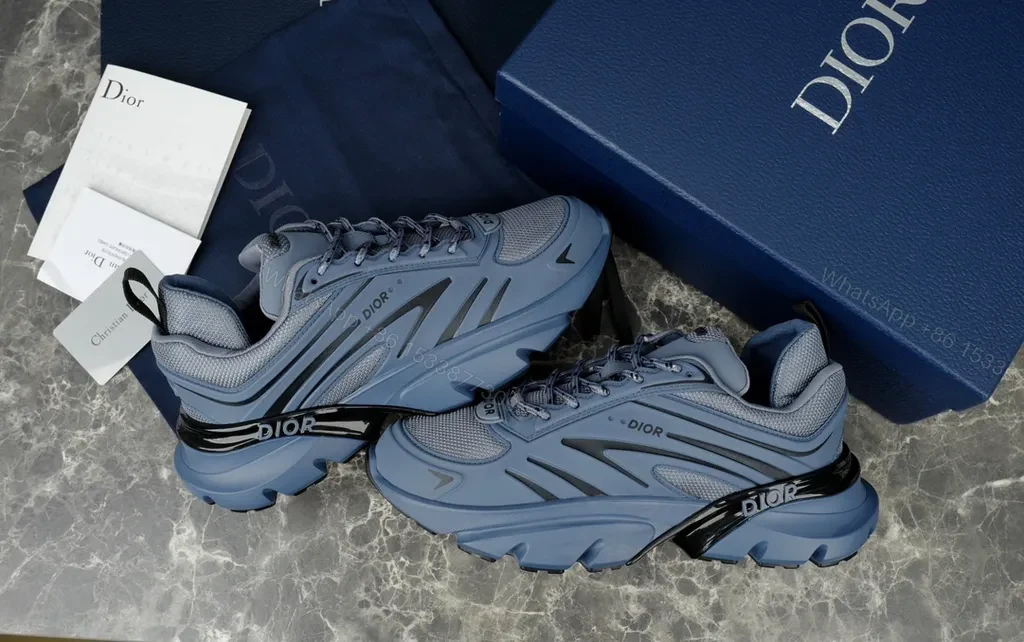 View 3 of Blue-Quarry Luxe Sneaker: Modern Comfort & Dior Detail (60)