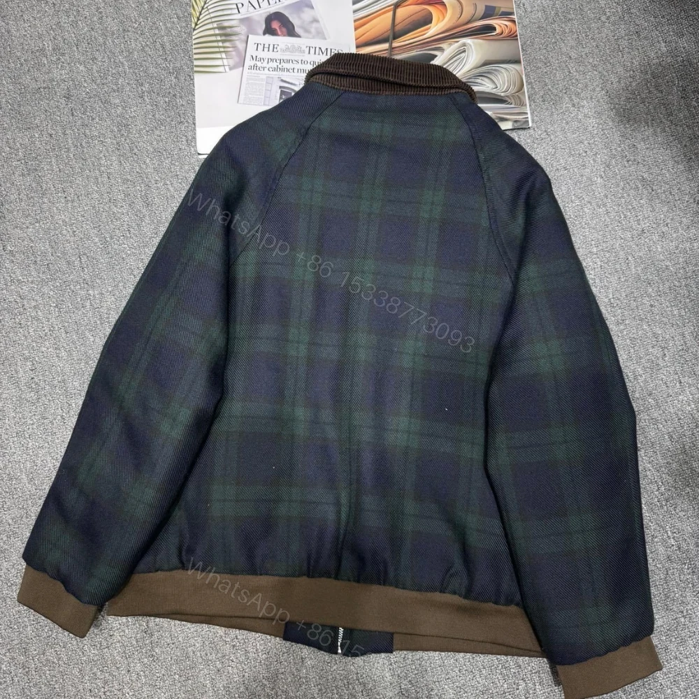 View 6 of Miumiu Checked Twill Blouson Jacket Blue And Green