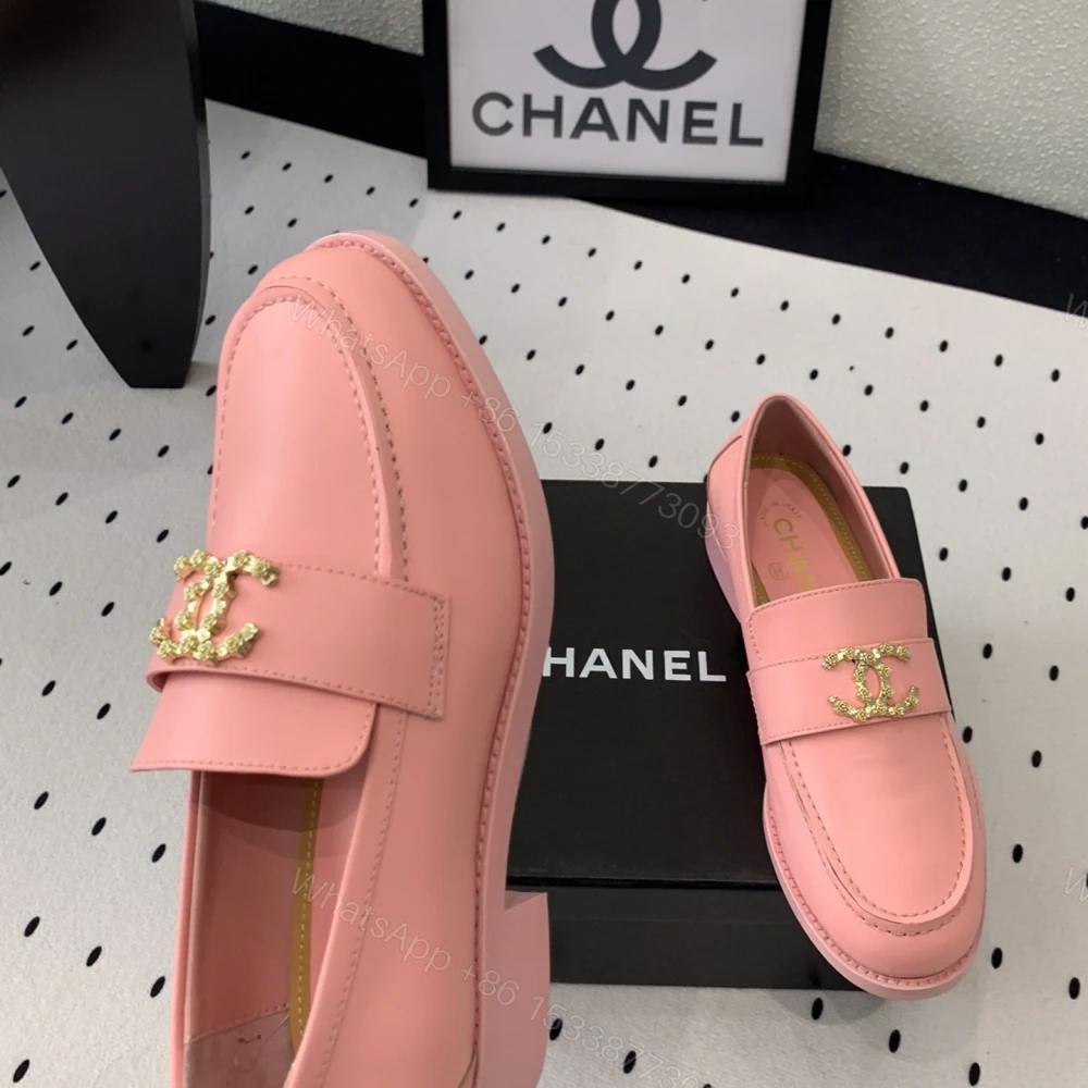 View 5 of 高仿Chanel*24S系列G45663C牛皮革樂福鞋粉色3CM免檢版