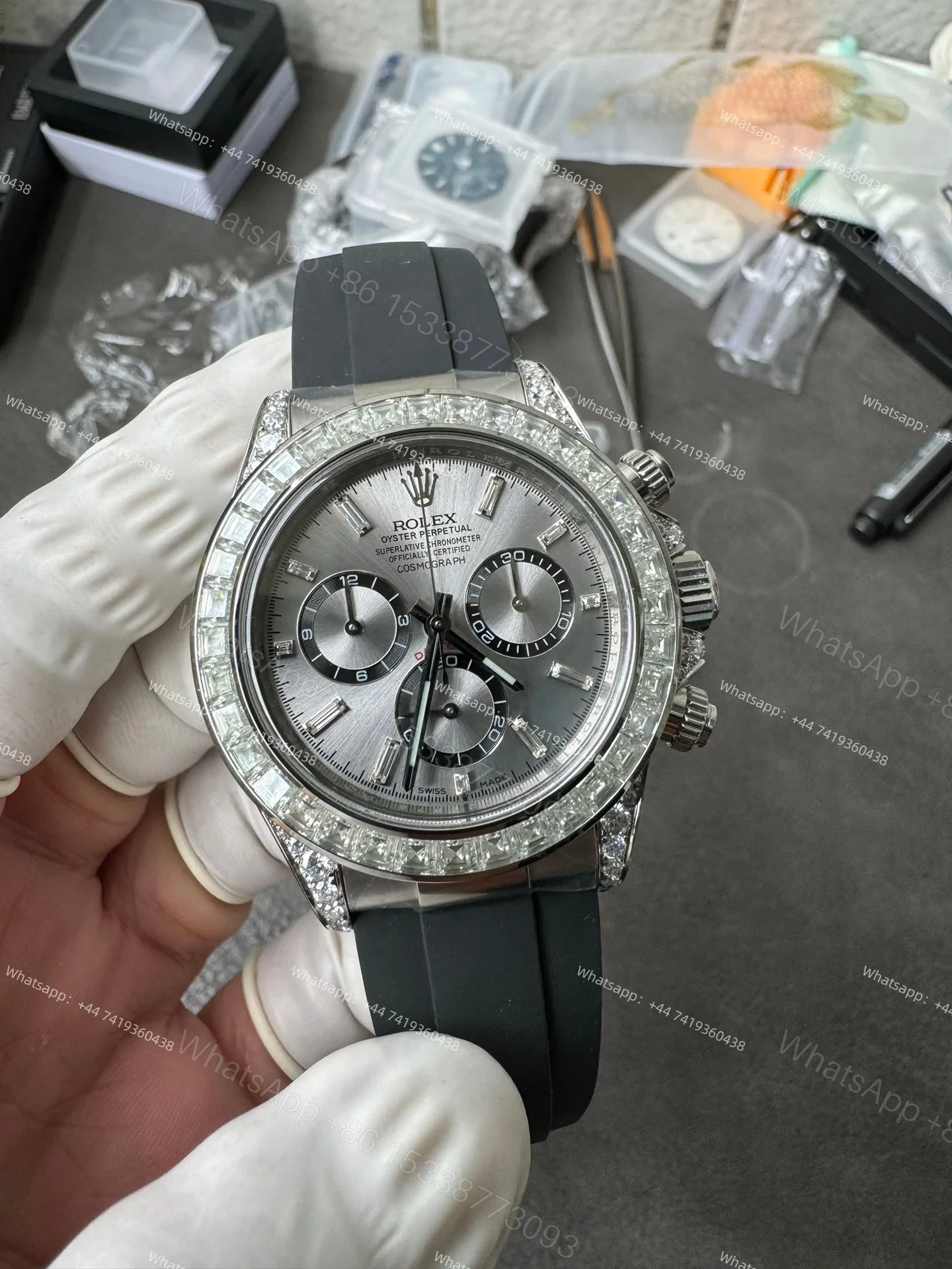 View 2 of Rolex Daytona Super Clone 126539TBR Diamond Gray Dial 4131 Movement