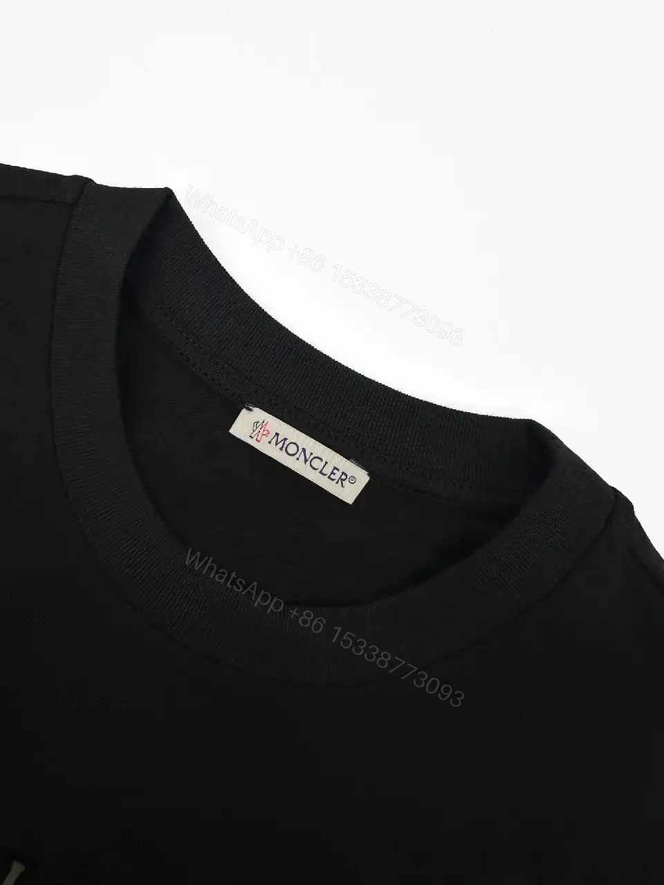 View 3 of Black Cotton T-shirt Moncler Logo Tee