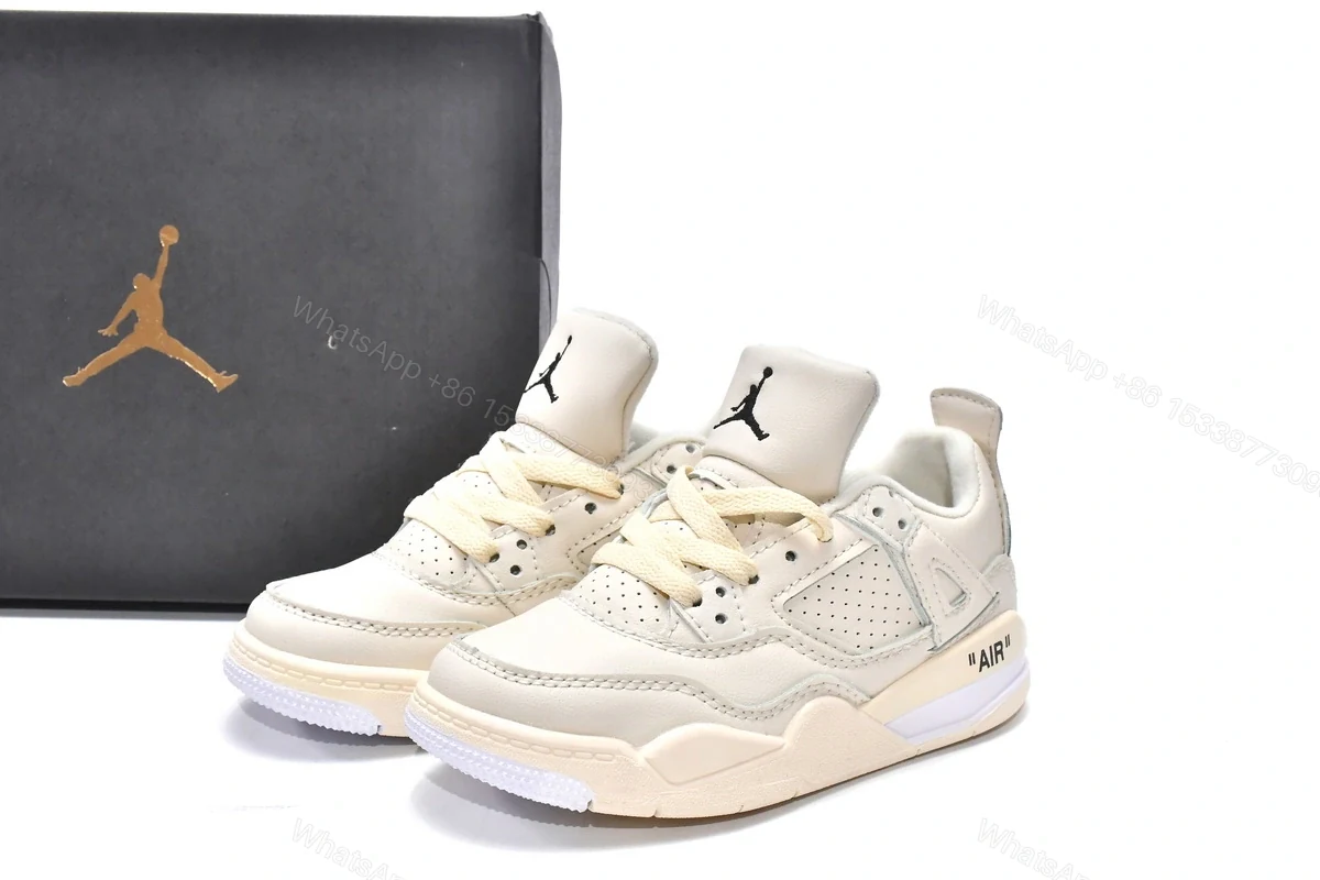 Jordan 4 Kids Shoes Retro Sail CV9388-100 — view 2