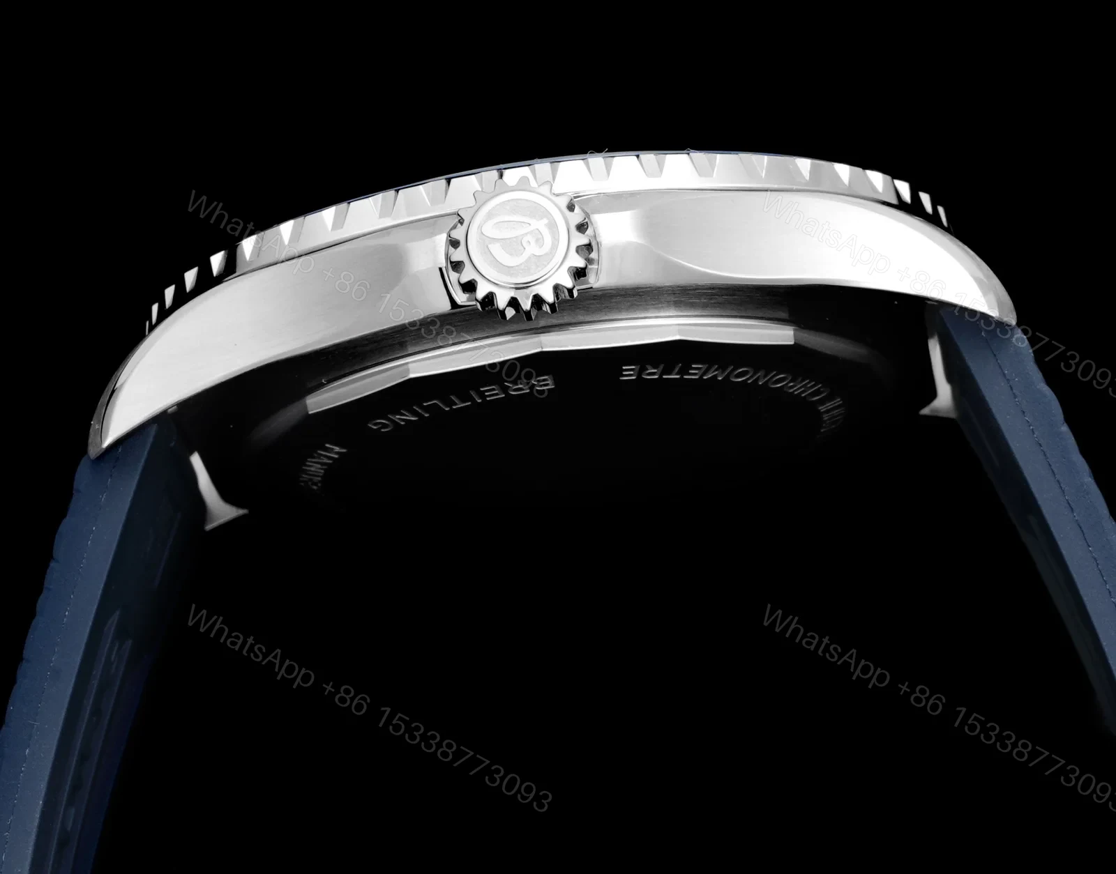 View 5 of Breitling Superocean Blue Replica 46MM Premium Blue Rubber Strap Diver Edition BT-SO-BLU-RBR-46