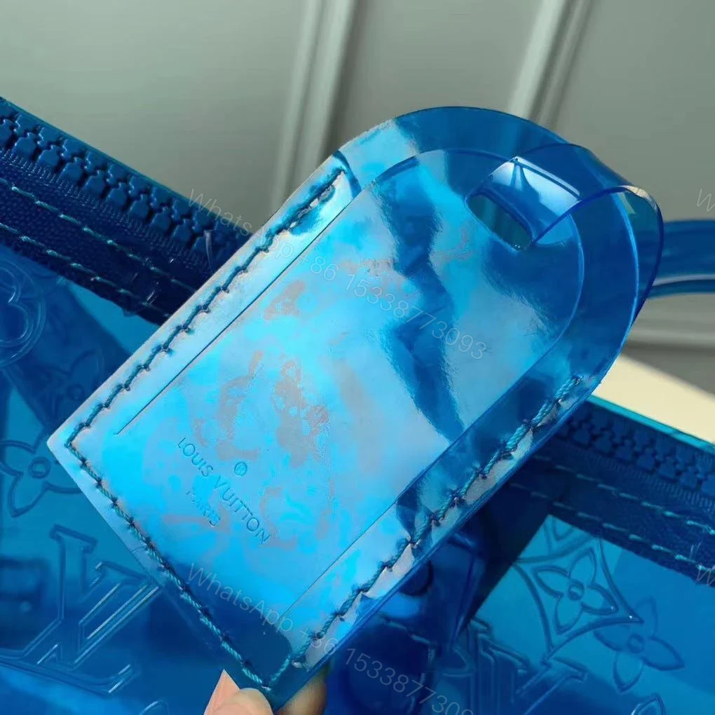 View 7 of Replica 1:1 Clone Louis Vuitton Keepall Bandouliere Monogram 50 Blue