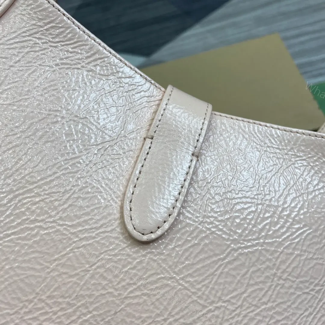 View 2 of JACKIE SMALL SHOULDER BAG 27 IN LIGHT PINK CRACKED LACQUER GOLD HARDWARE