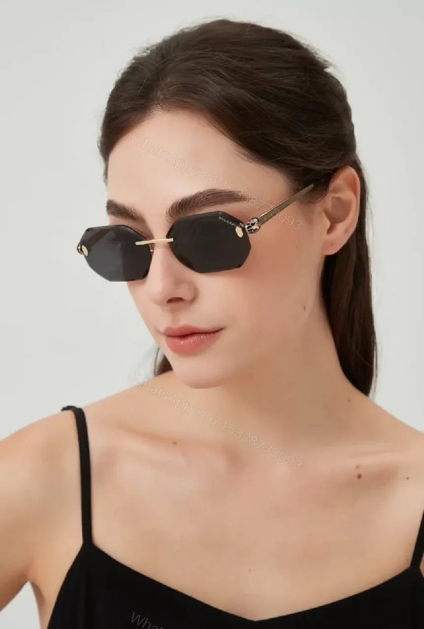 View 8 of Geometric Sunglasses with Gold-Tone Accents, Premium Frame