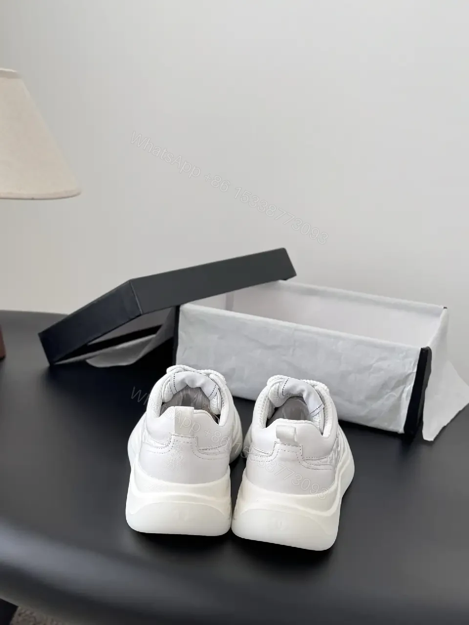 View 6 of White Quilted Low-Top Sneakers — Subtle Couture Comfort