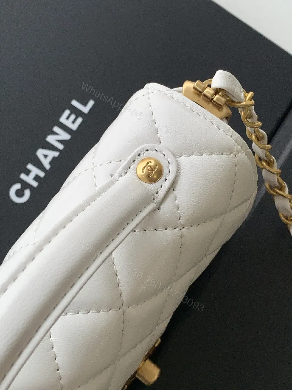 View 2 of Quilted Mini Bag: Gold Chain, Luxury Casual Chic