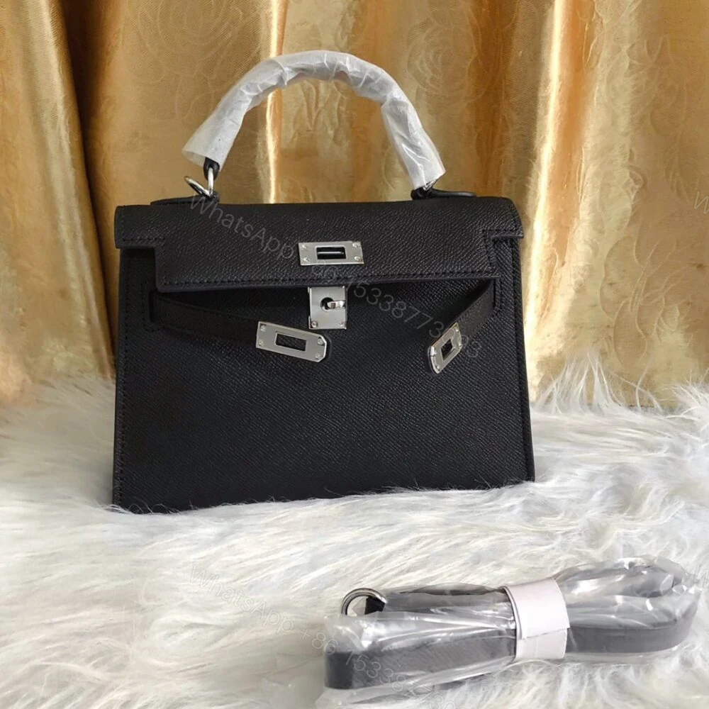 View 2 of Hermes Kelly Mini Epsom Handbag Black 22Cm
