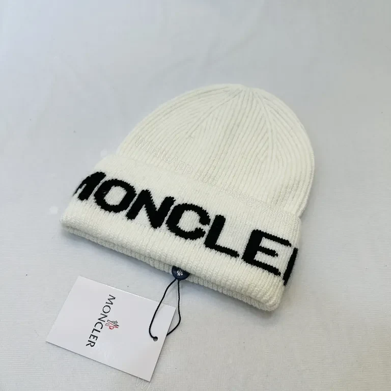 View 2 of Minimalist Moncler Knit Beanie: Luxury Logo Warmth
