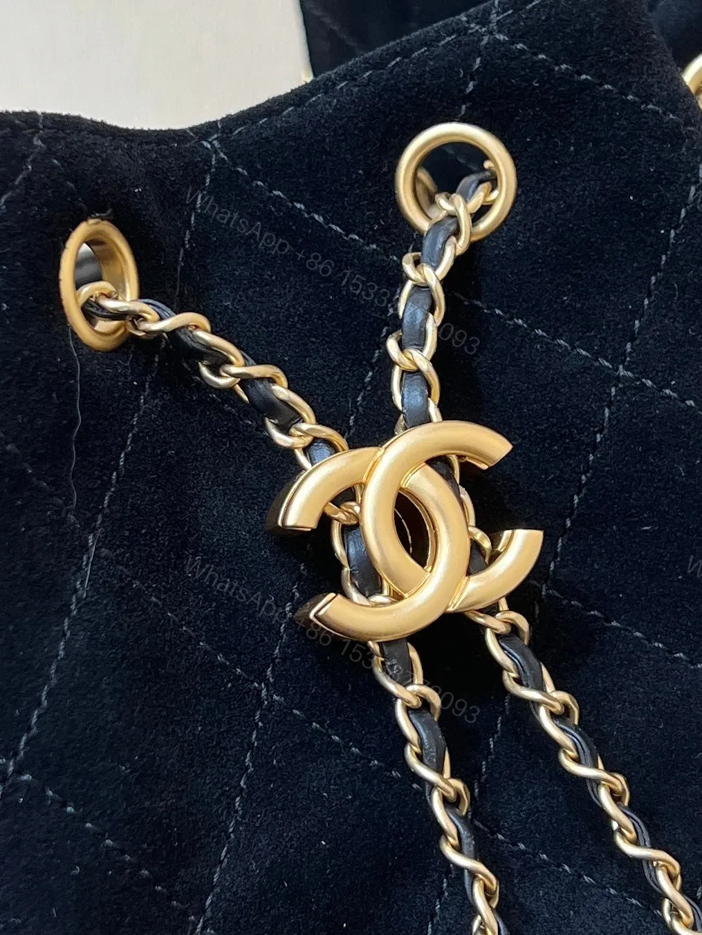 View 7 of CHANEL 25 HANDBAG 30 IN BLACK SUEDE GOLD HARDWARE