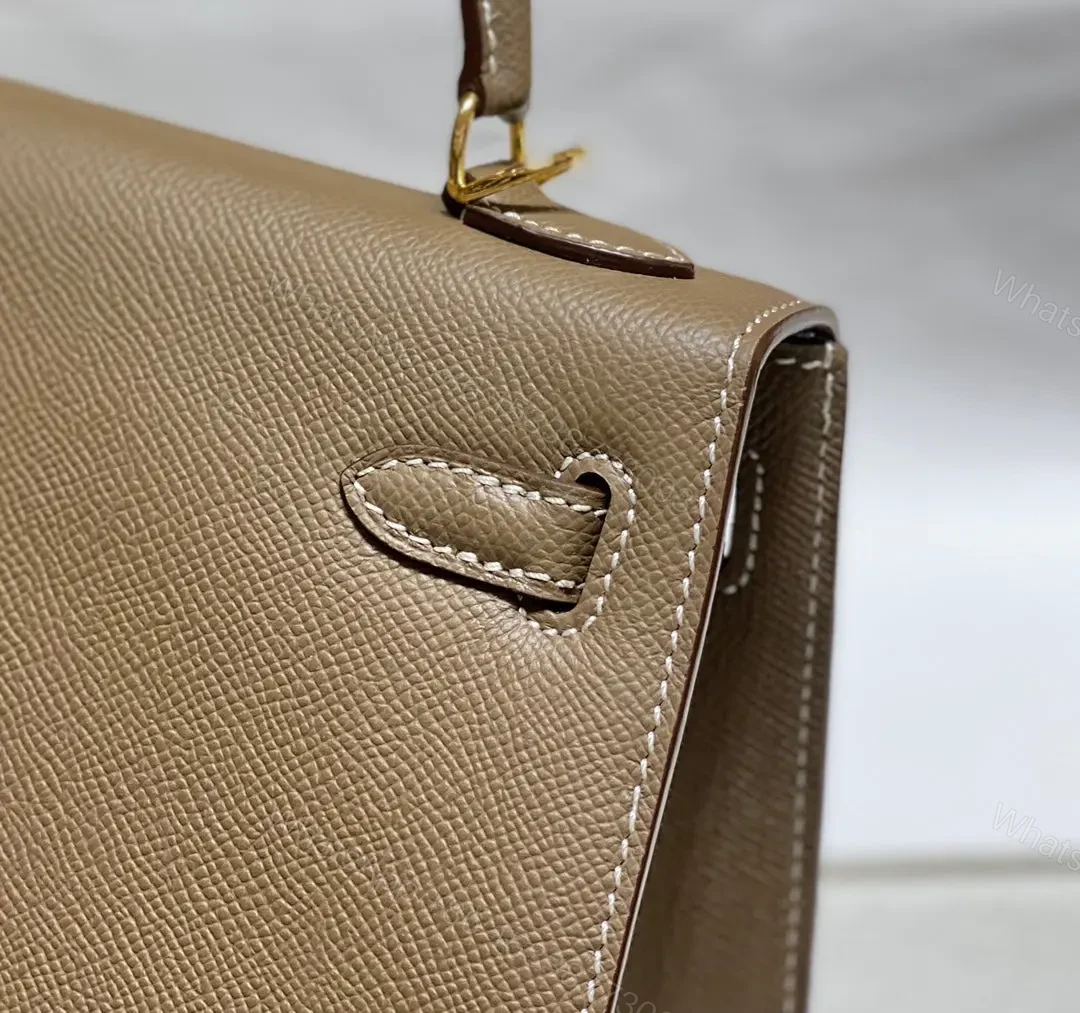 View 9 of HN 25 bag in Etoupe Epsom leather with gold hardware