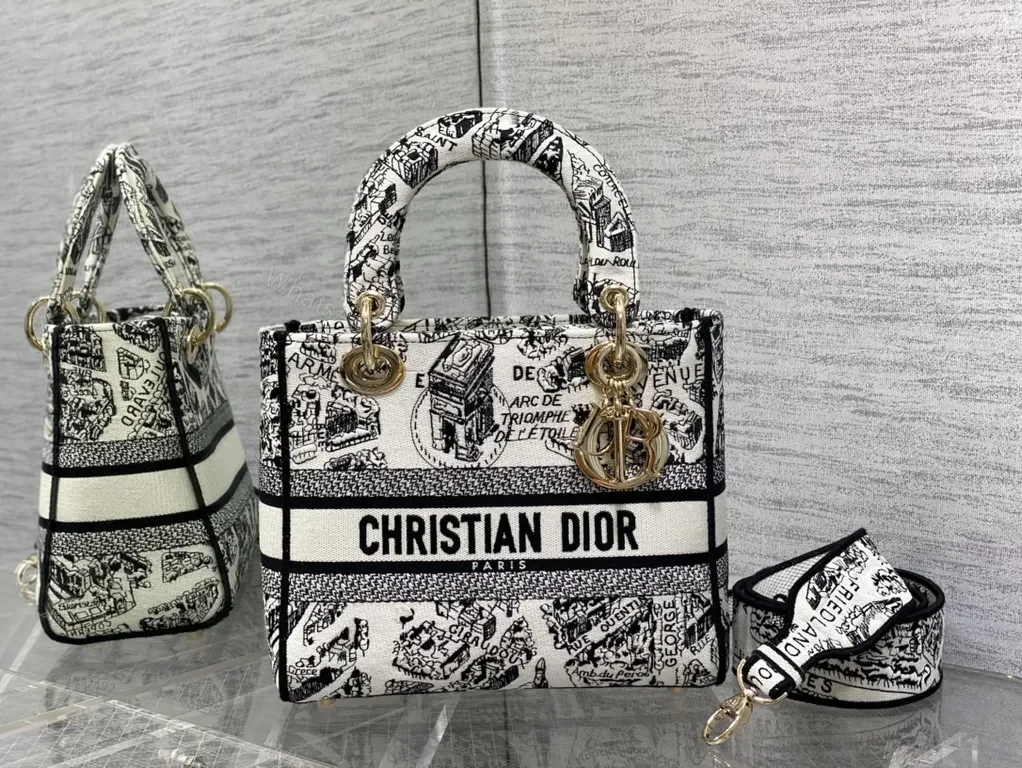 Monochrome Dior-Print Satchel: Sharp Everyday Luxury Bag — view 1