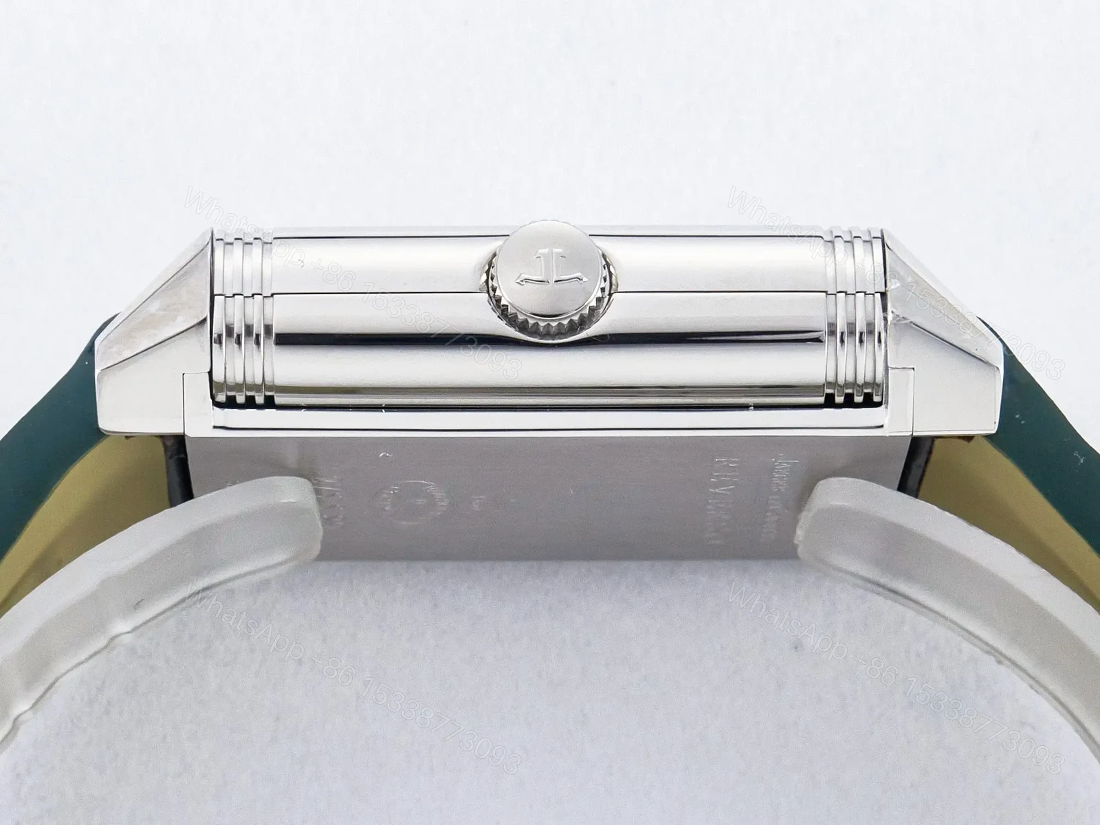 View 12 of Reverso Classic Duoface Small Seconds SS MGF Best Edition White Textured Dial on Black Leather Strap A854A