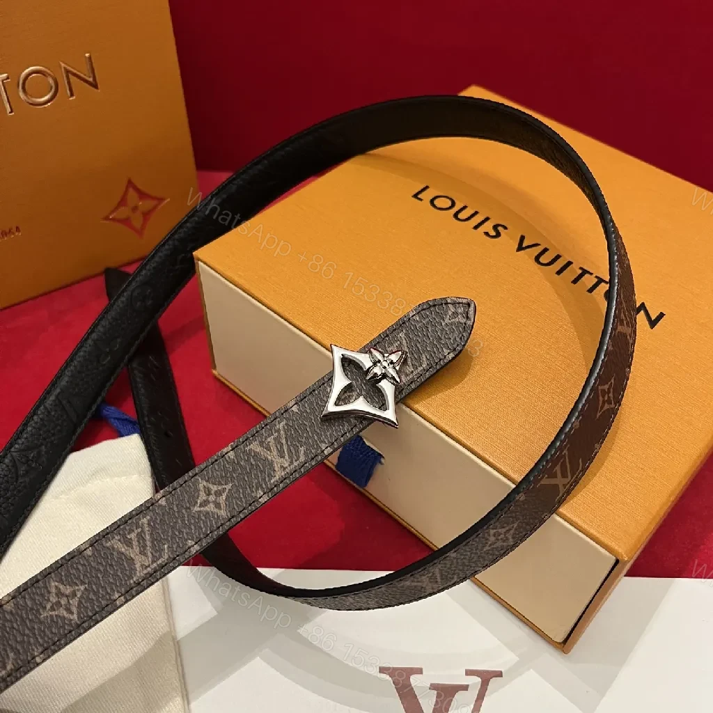 View 8 of Chic Textured Leather Belt — Monogram Accent, Slim Style, Versatile Accessory