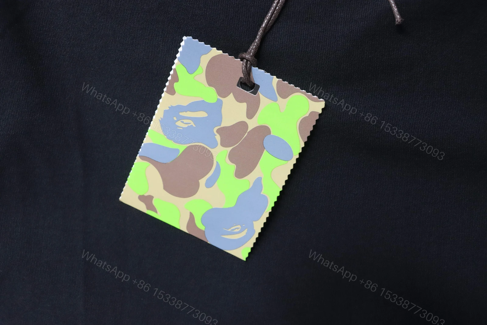 View 8 of BAPE 26ss Classic Green Camo Big Ape Head Letter Print Short Sleeve T-shirt black