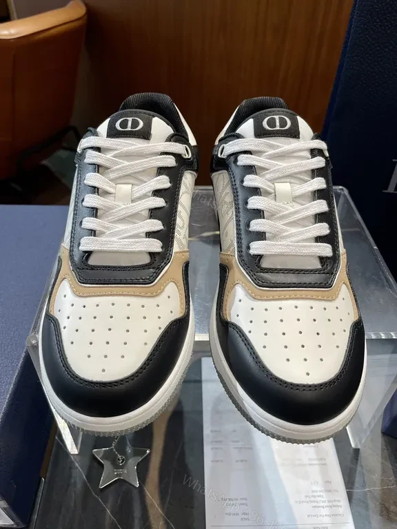 View 4 of Refined Textured High-Top Sneaker with Dior Detailing