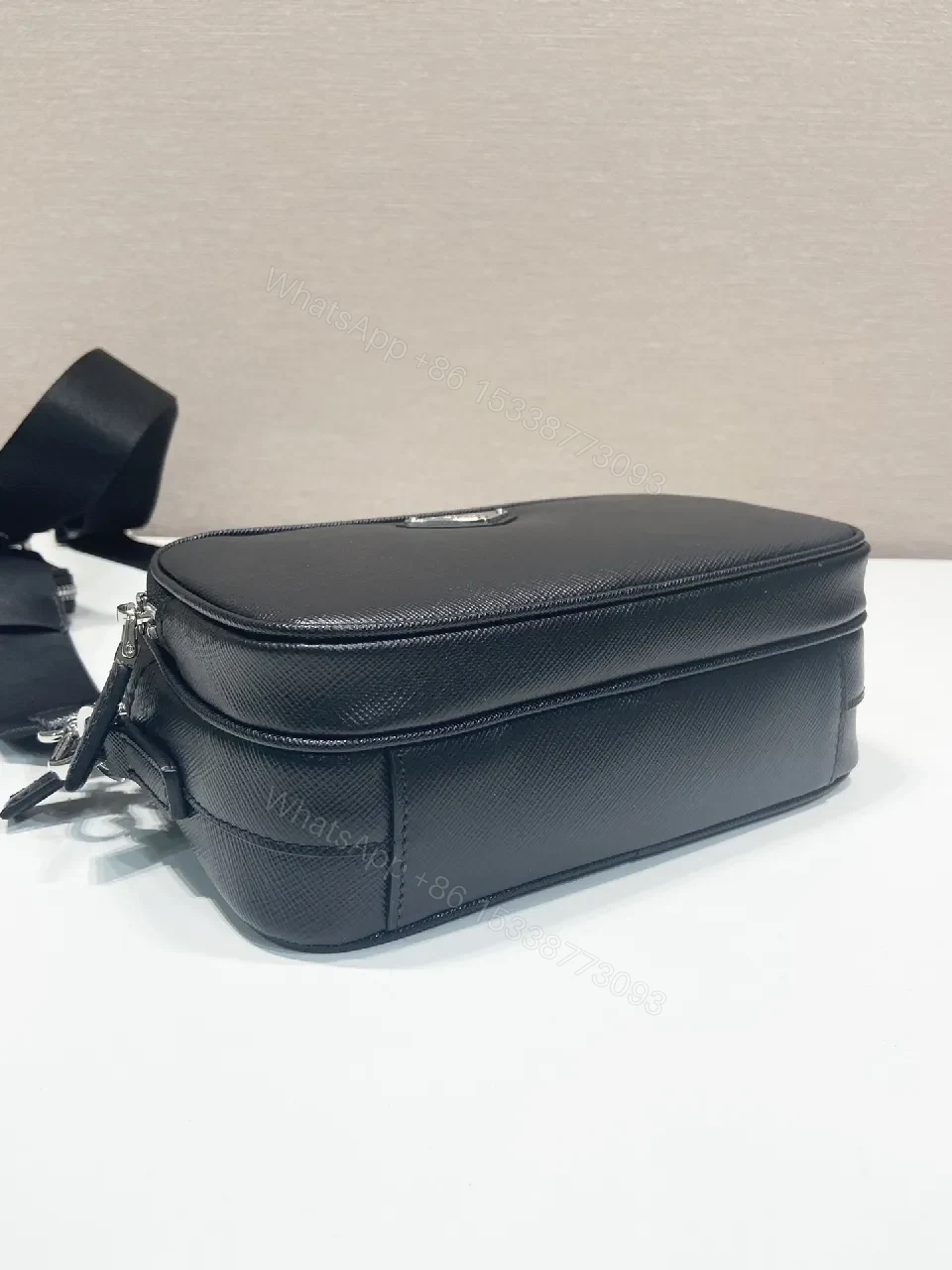 View 5 of Compact Black Leather Crossbody: Sleek, Structured, Versatile Bag