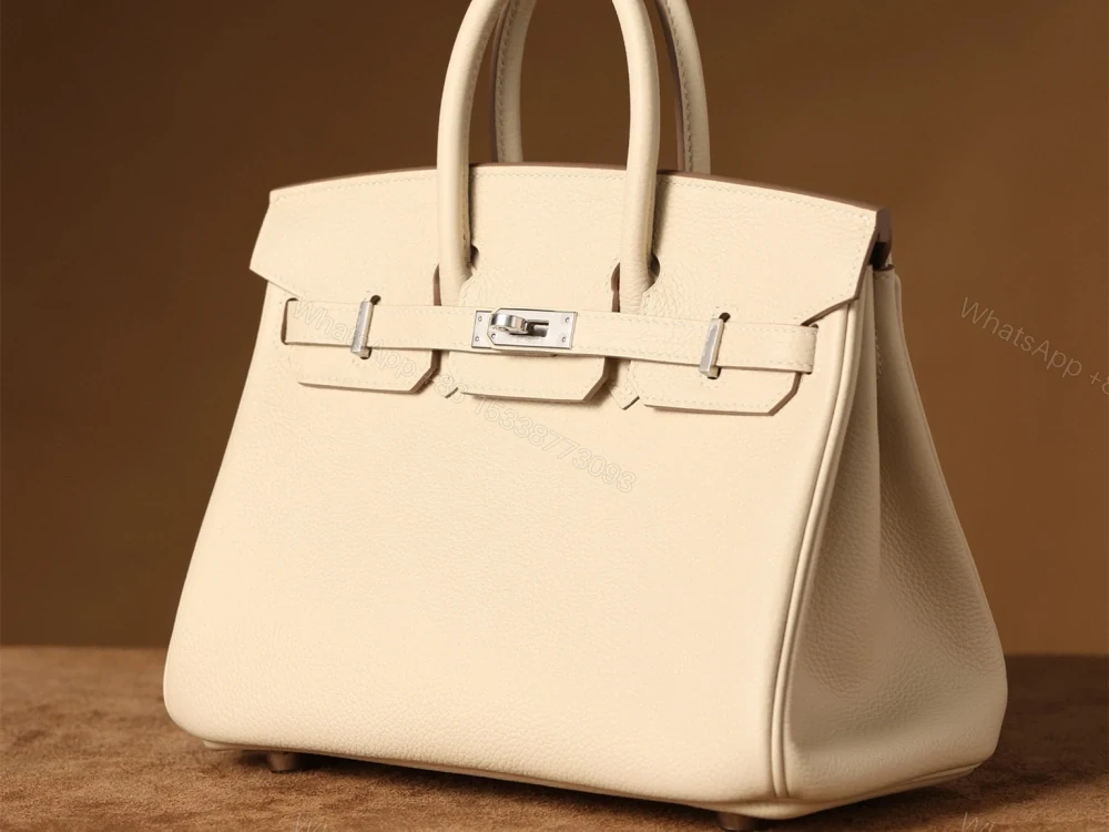 View 4 of 高仿HermesBirkin25柏金包獨家渠道奶昔白銀扣