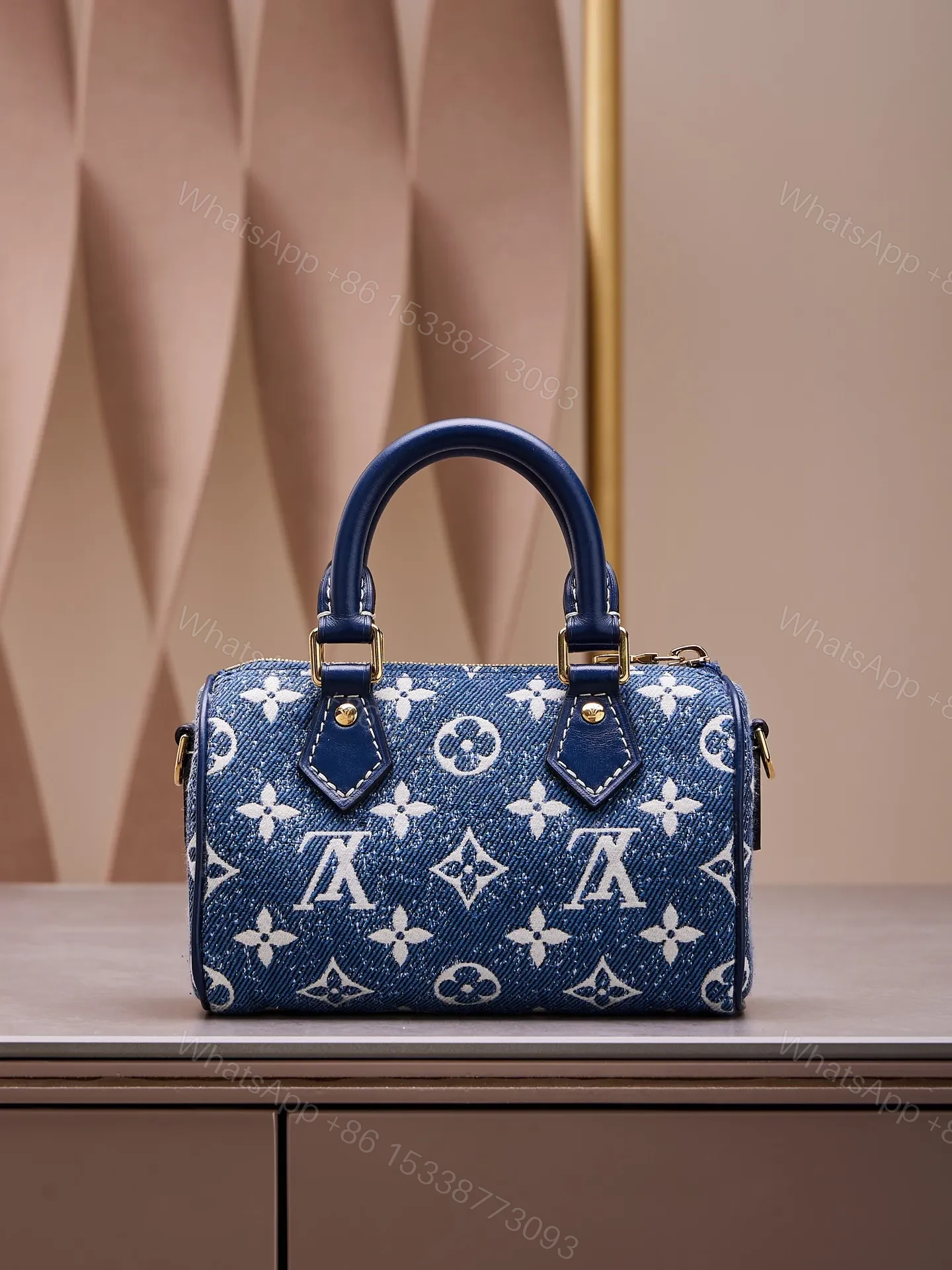 View 6 of Louis Vuitton LV Speedy Monogram Demin Woman’s Like Auth Handbags 16x10x7.5cm