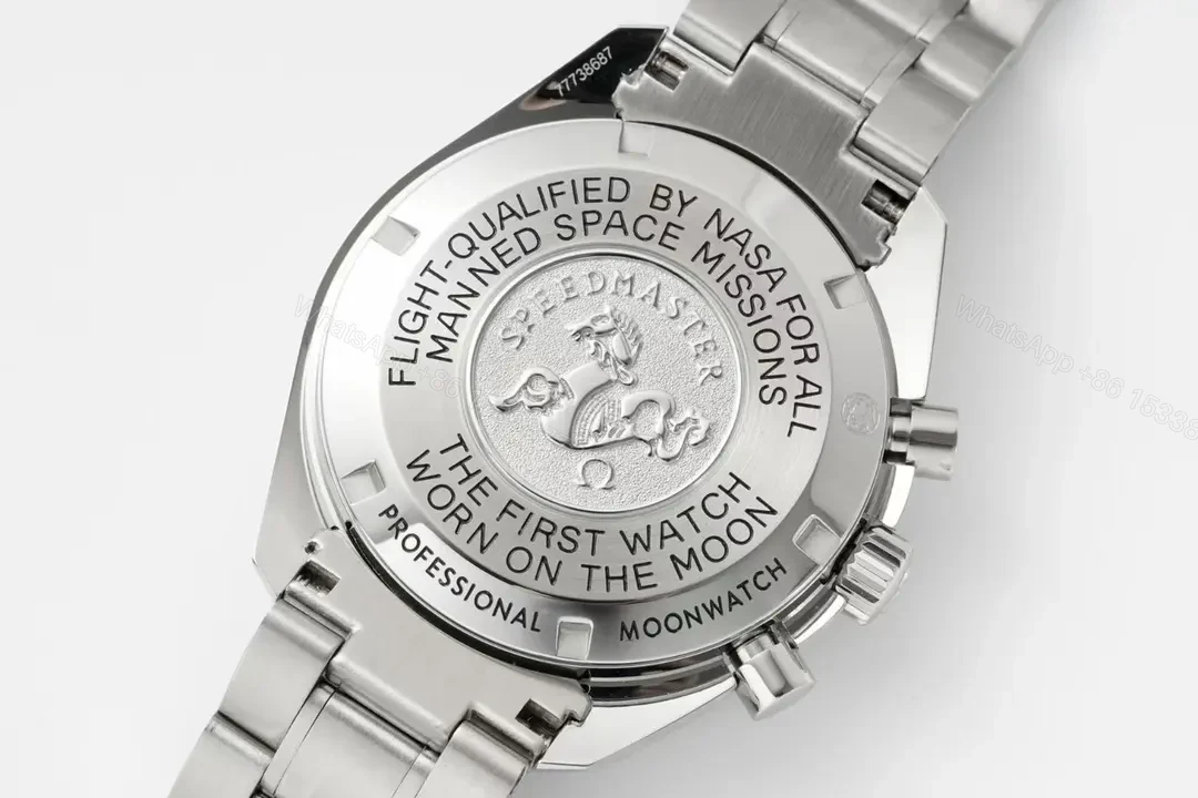 View 8 of Omega Speedmaster Professional Chronograph Men’s Watch White Dial Stainless Steel Bracelet 44mm Case Automatic Movement 9300 Domed Sapphire Crystal