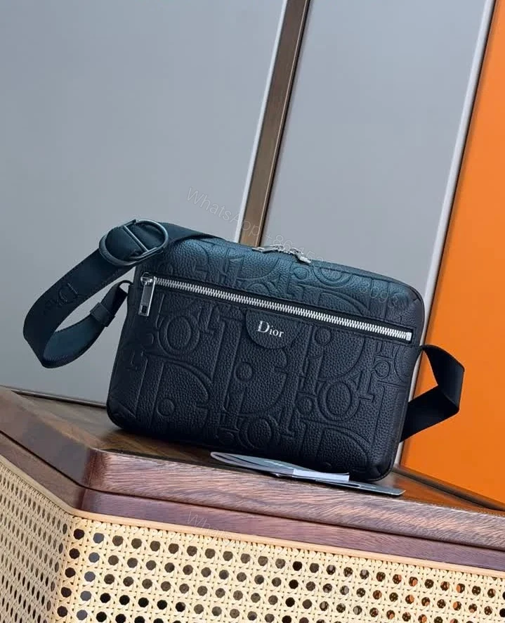 View 3 of Dior Replica Rider Zipped Messenger Bag Canvas and Leather