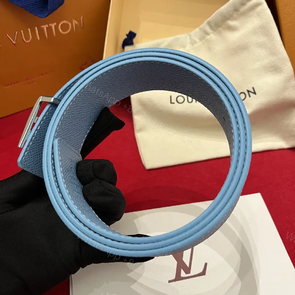 View 6 of Blue Monogram Belt: Luxe Chic Casual-to-Formal Accessory
