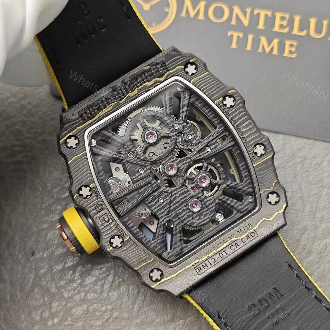 View 17 of Richard Mille Swiss Clone RM 12 01 Real Tourbillon Real Carbon