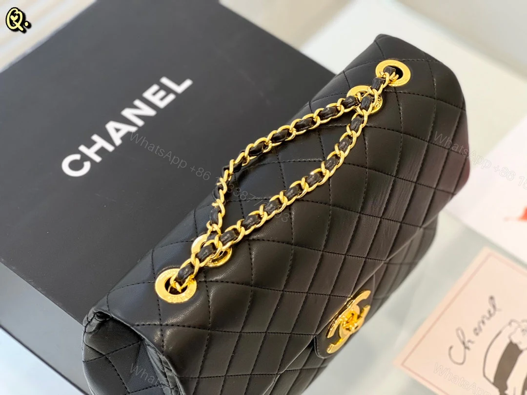 View 6 of Chanel Classic Flap Bag Medium Black Gold