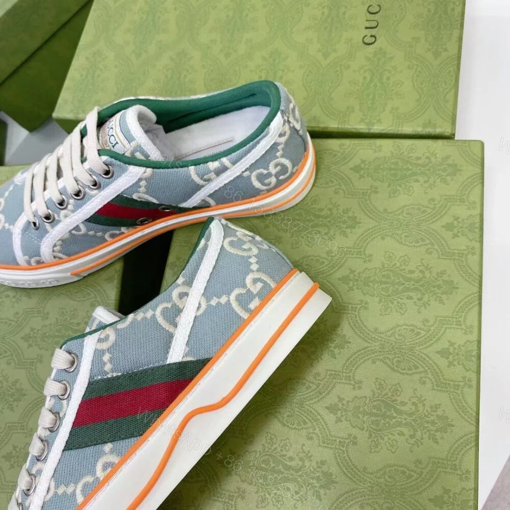 View 6 of Gucci Women’S Tennis 1977 Sneaker Light Blue 606110 H0G10 3460