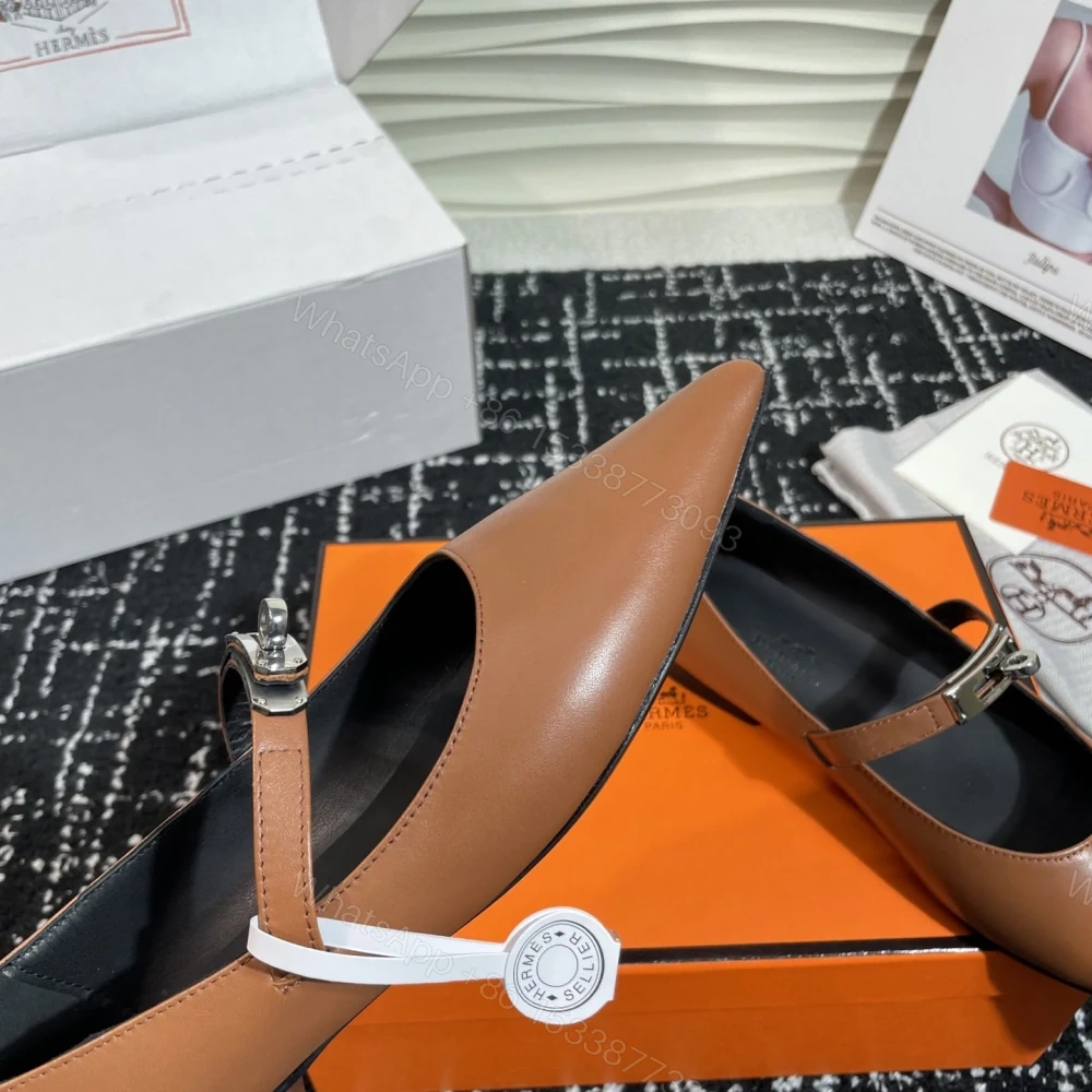 View 7 of 高仿Hermes*Kelly系列H251002Z04小牛皮休閒單鞋棕色免檢版