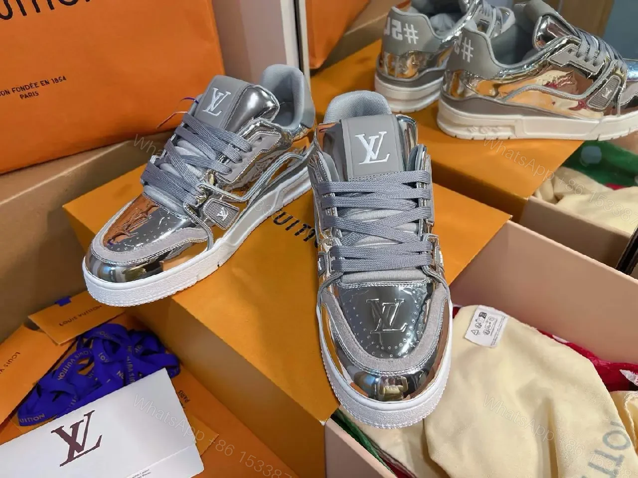 Sparkling Metallic Sneaker: Luxury Comfort, Designer-Inspired Style — view 1