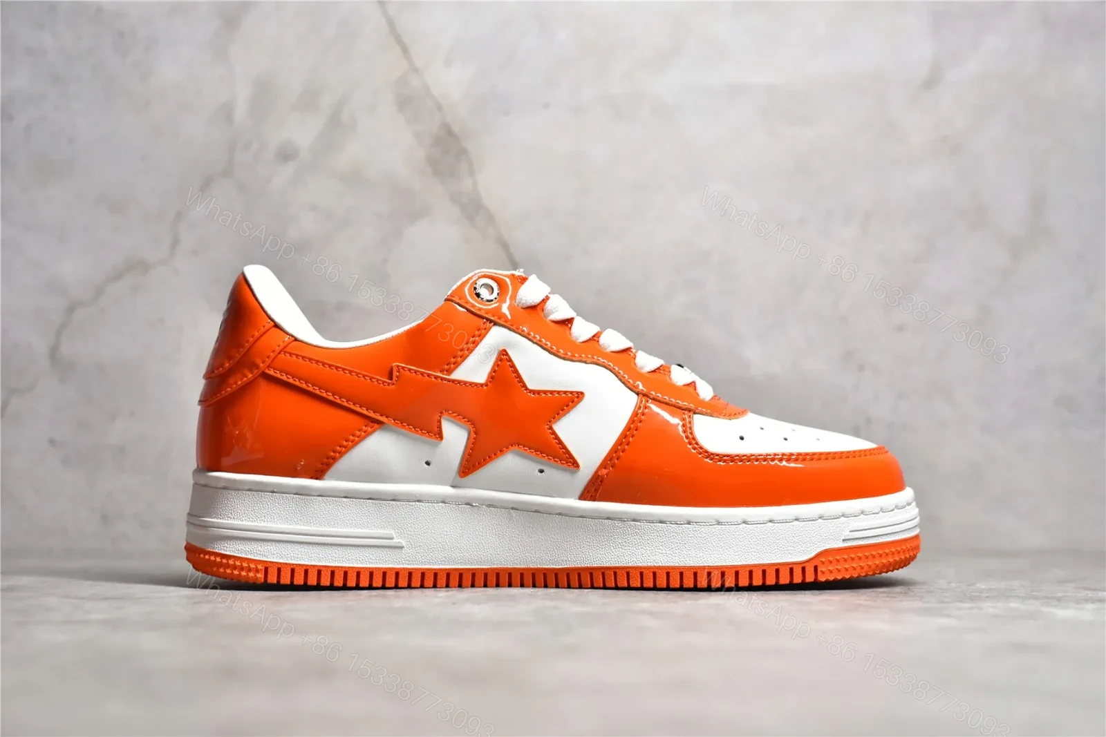 View 3 of A Bathing Ape Bapesta White Orange Reps
