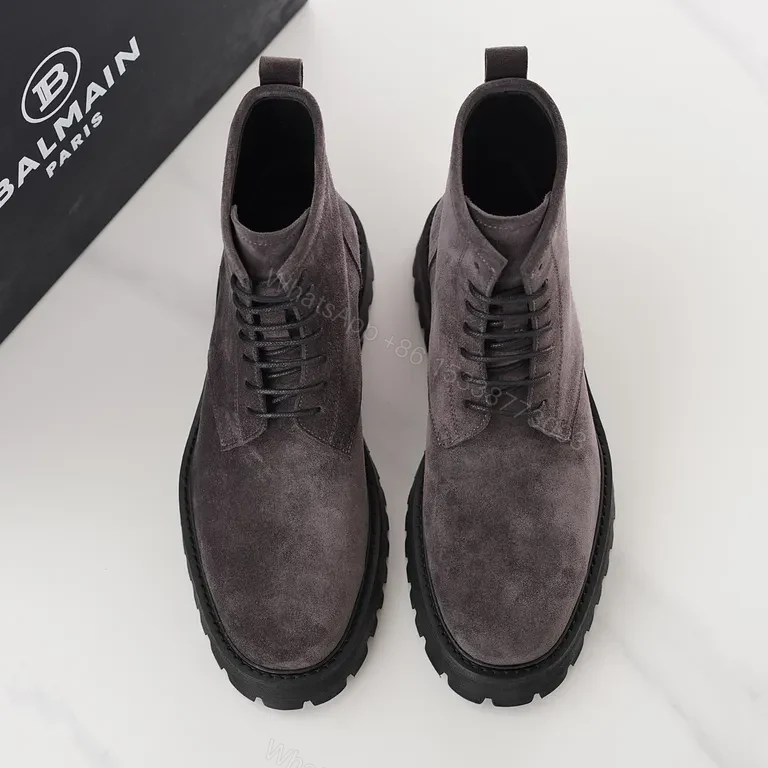 View 2 of Charcoal Suede High-Top Boot: Rugged Luxe Comfort