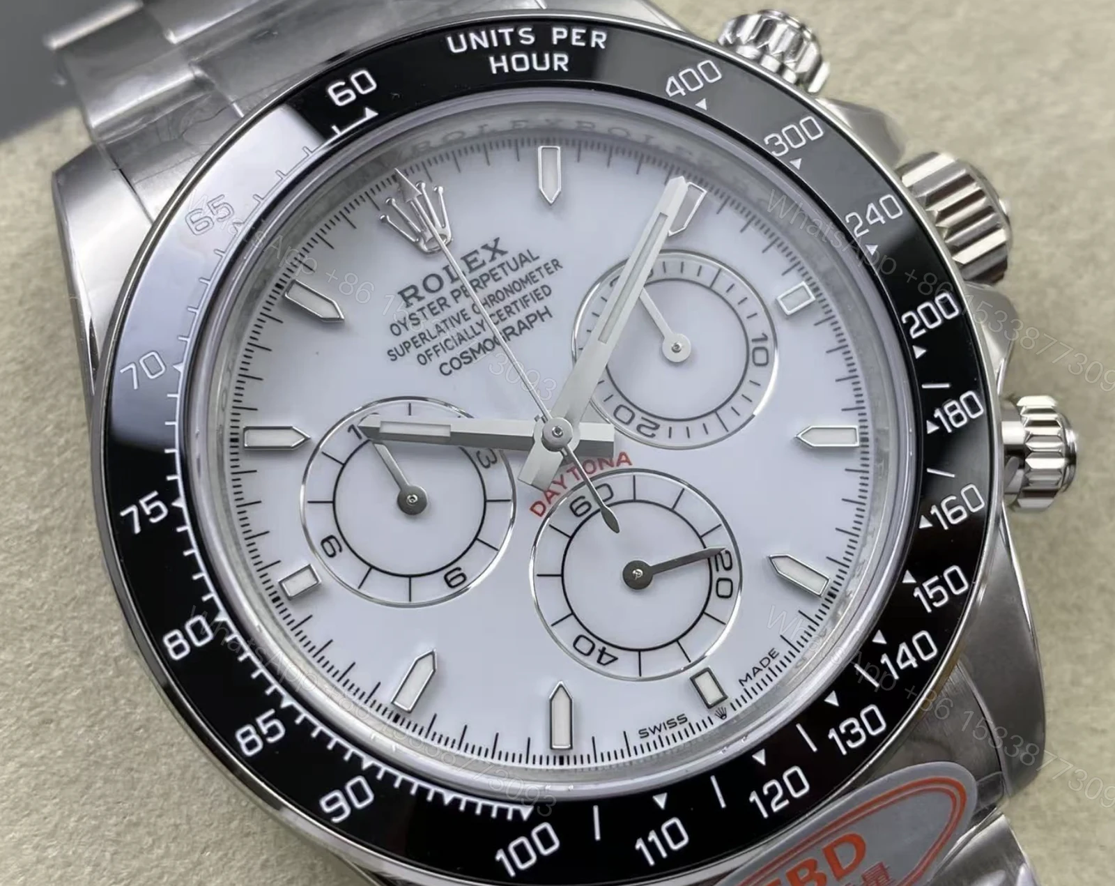 View 4 of Supe Clone Rolex Daytona 126502 Stainless Steel Platinum Rolesium White Grand Feu Enamel Dial (2026)